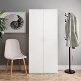 Armoire à chaussures vidaxl 80x35.5x180cm en bois de bois blanc sonoma chêne coloré