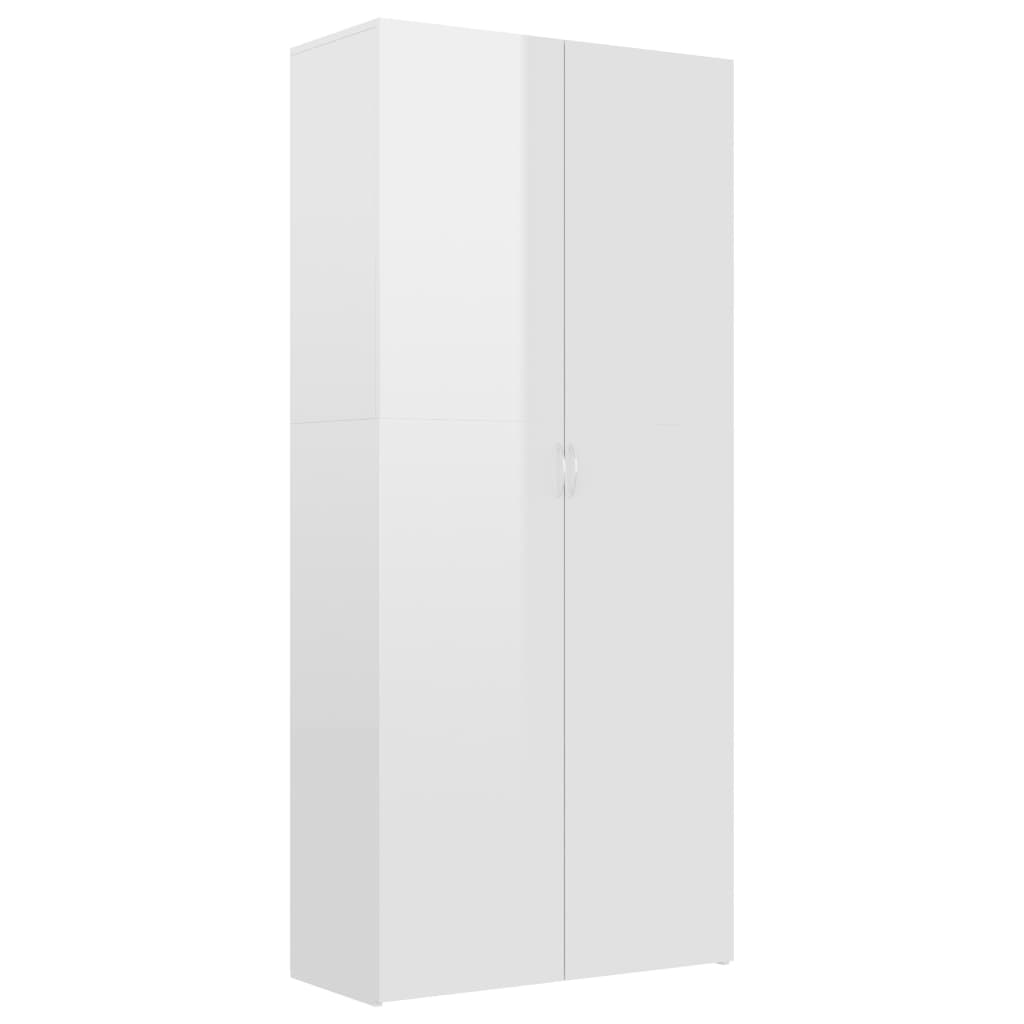 Vidaxl Shoe Cabinet 80x35.5x180 cm Forarbejdet træ Højglans hvid