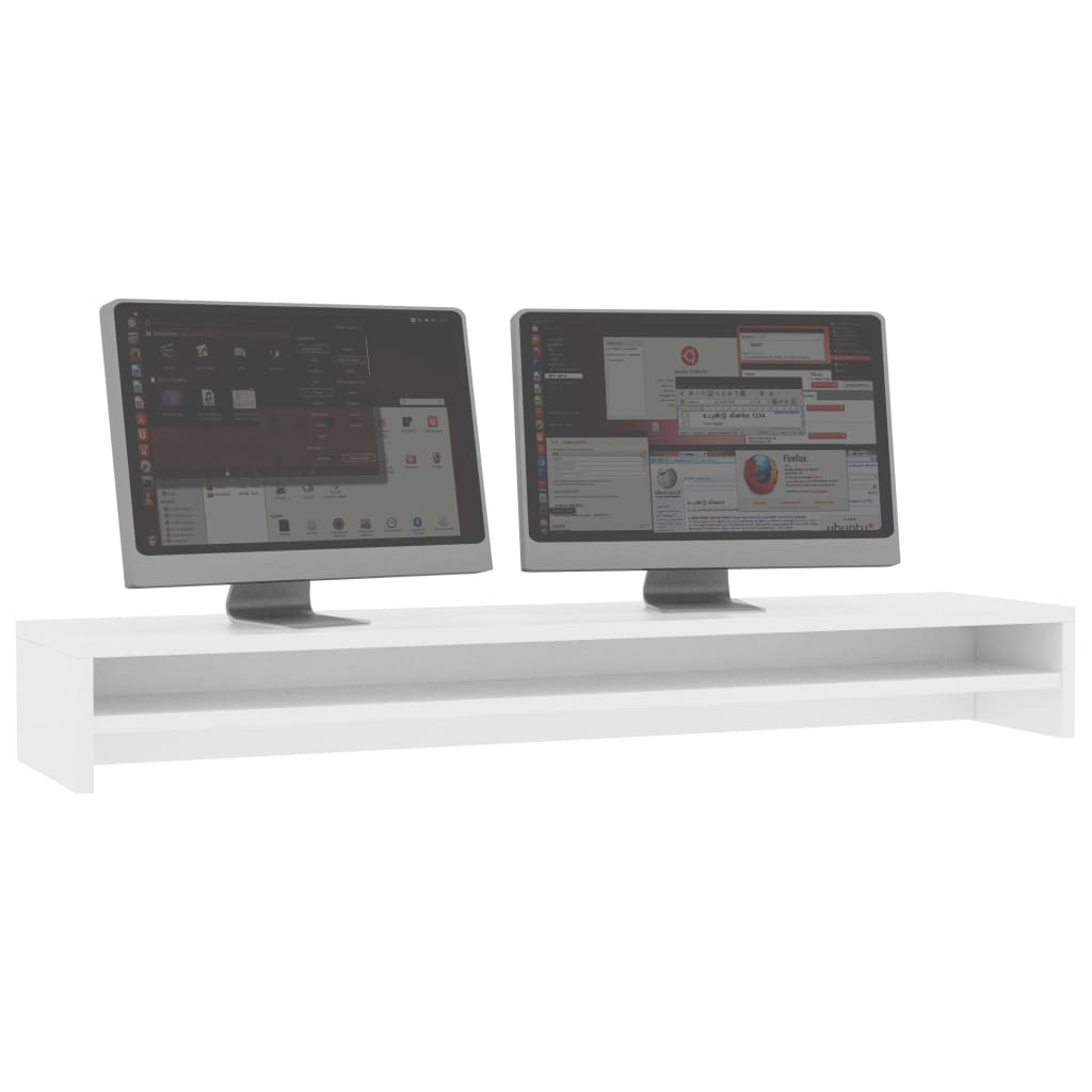 Vidaxl monitor Standard 100x24x13 cm predelana lesena bela