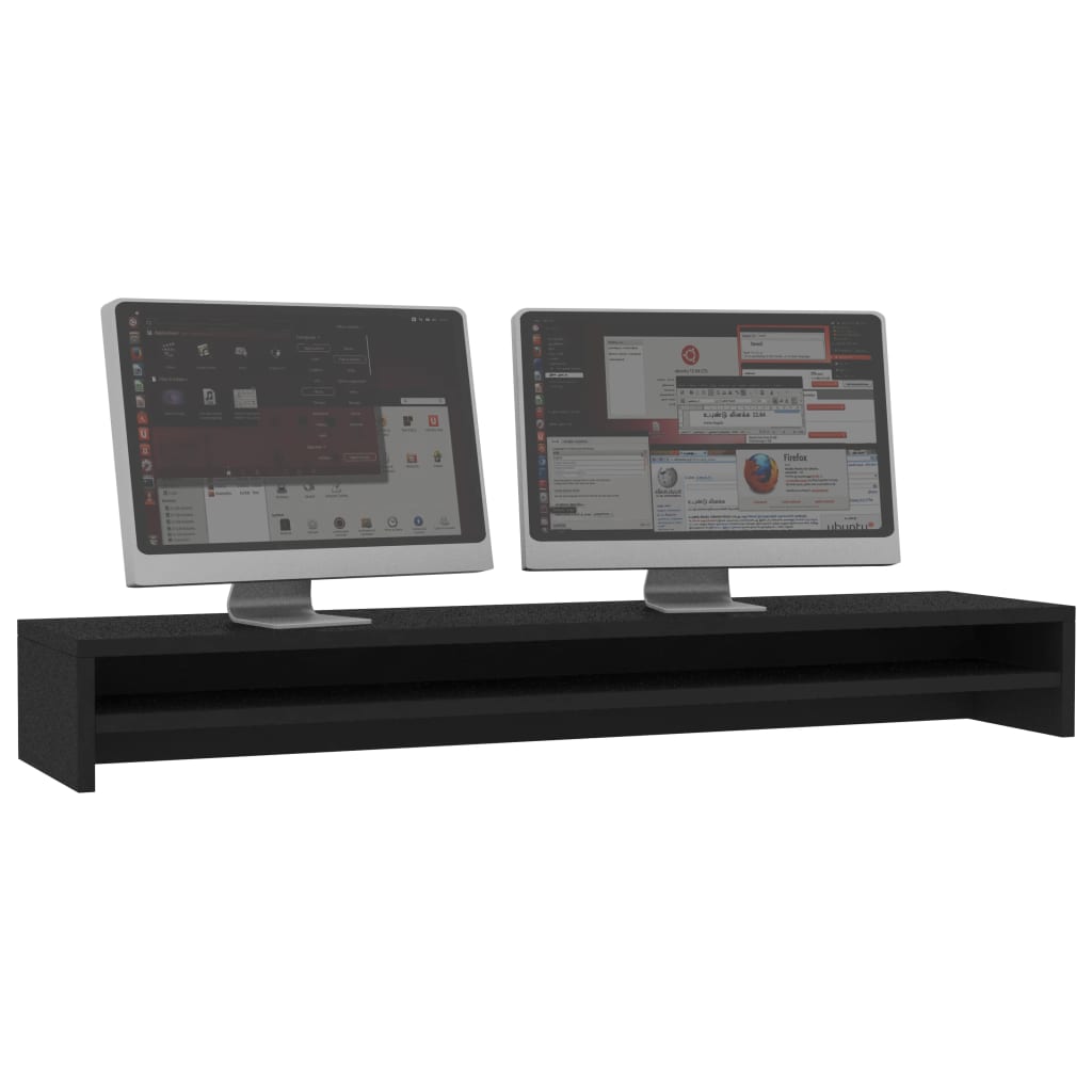 VidaXL Monitor standard 100x24x13 cm Processed Wood Black