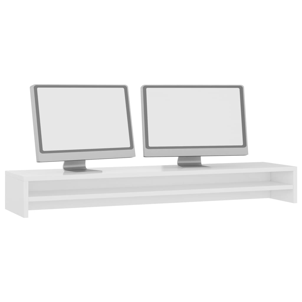 Vidaxl Monitor Standard 100x24x13 cm de madera procesada de alto brillo blanco