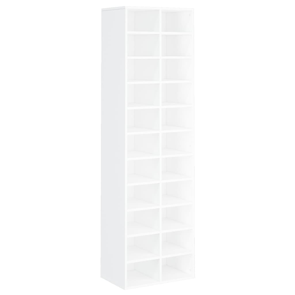 Vidaxl Shoe Cabinet 54x34x183 cm Forarbejdet træhvide