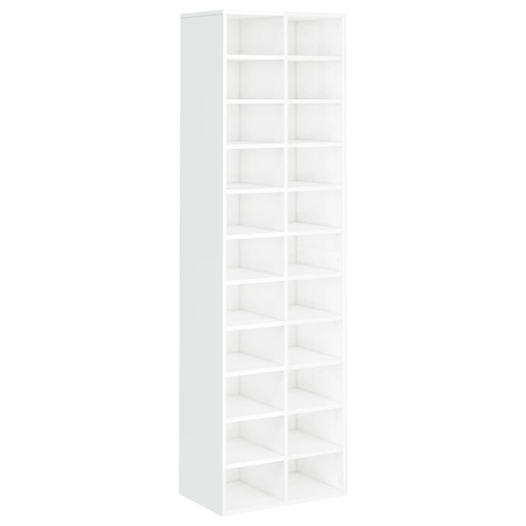 Vidaxl Cabinet da scarpe 54x34x183 cm Chipboard Alto bianco