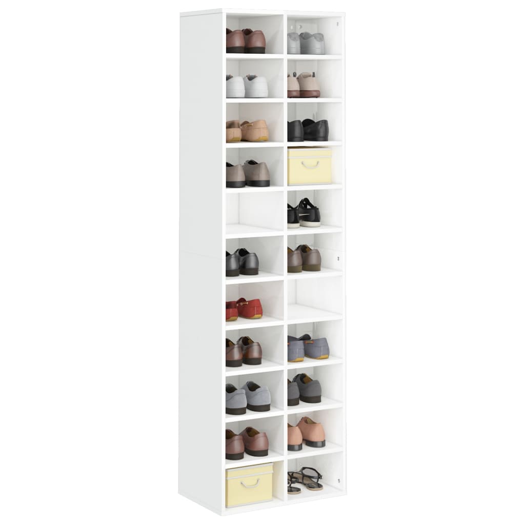 VidaXL shoe cabinet 54x34x183 cm chipboard high -gloss white