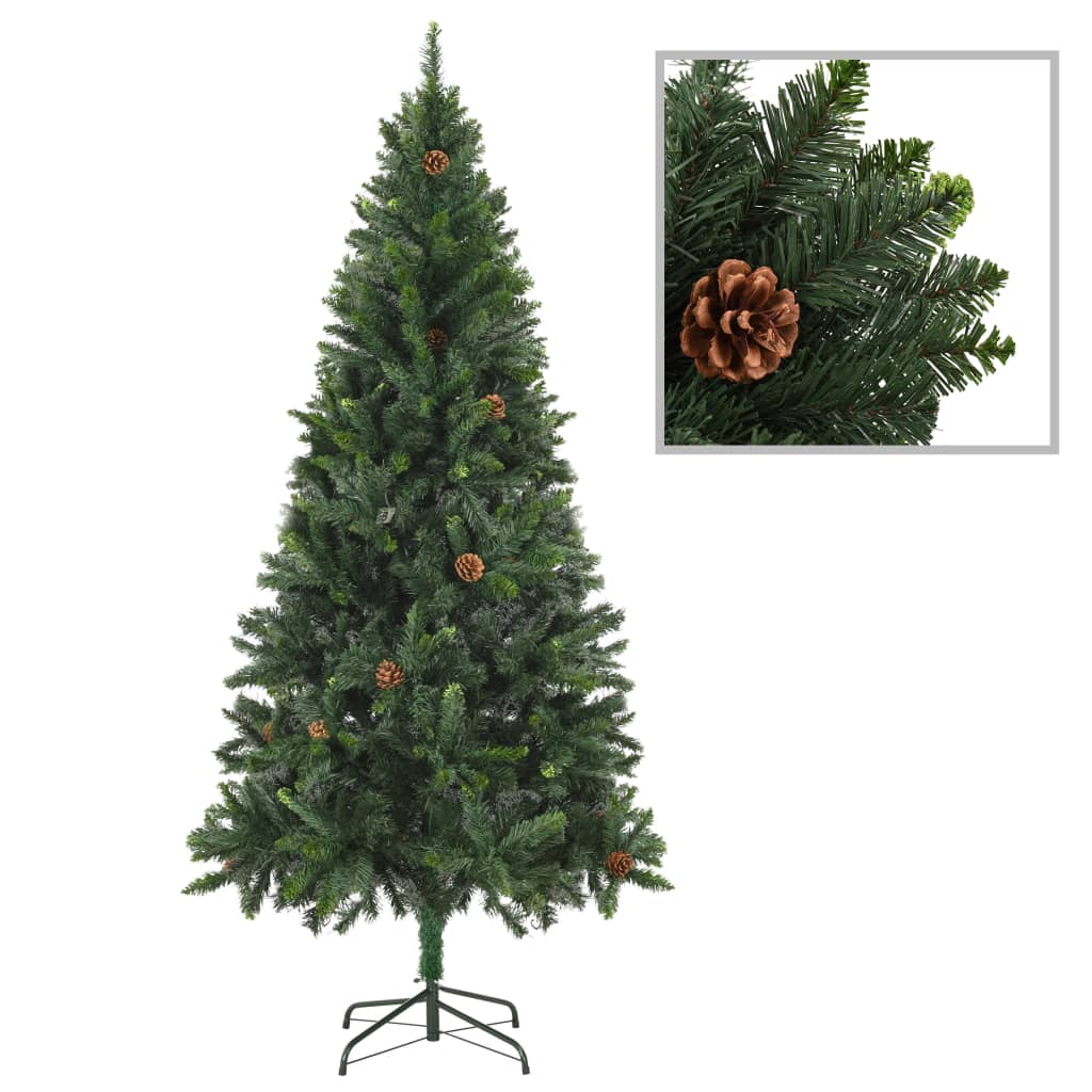 Vidaxl KunstkerStboom s borovicovými kužely 180 cm zelené