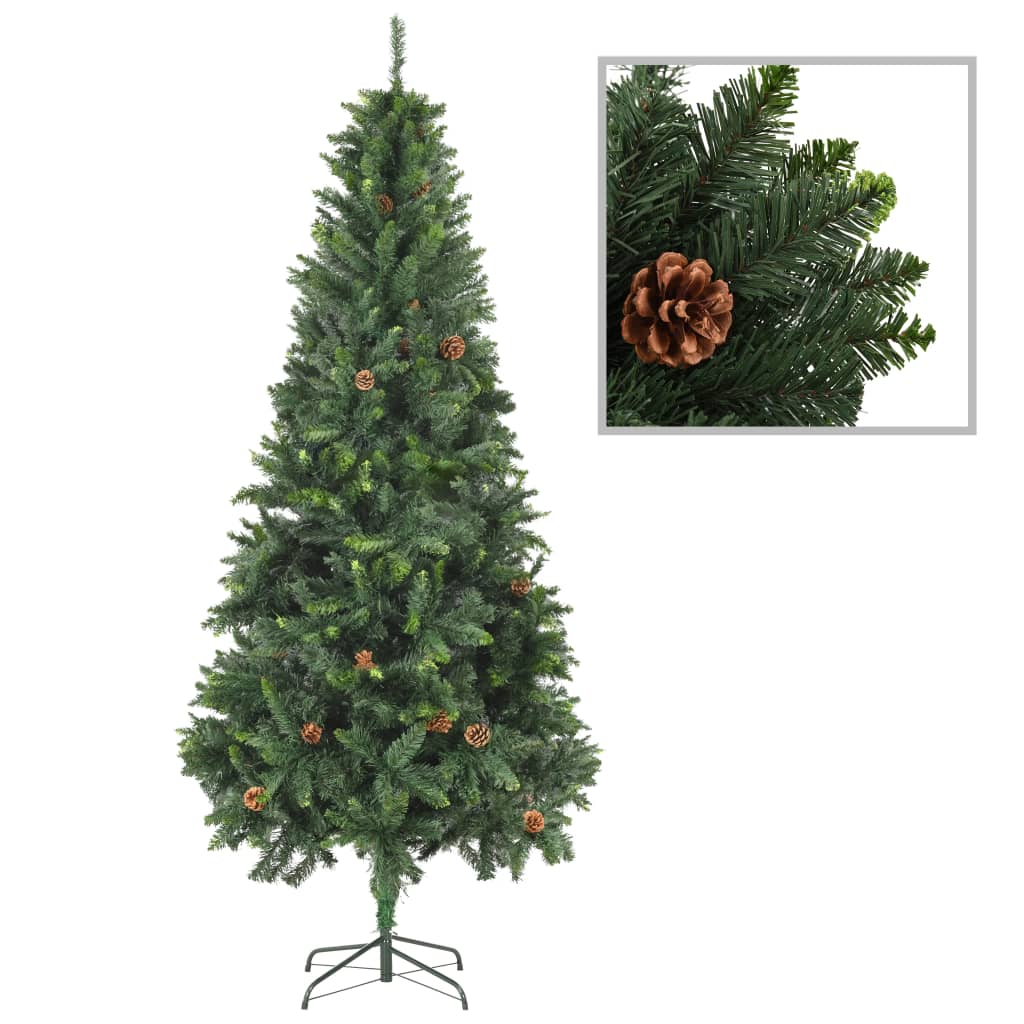 Vidaxl Kunstkerstboom z borovimi stožci 210 cm zeleno