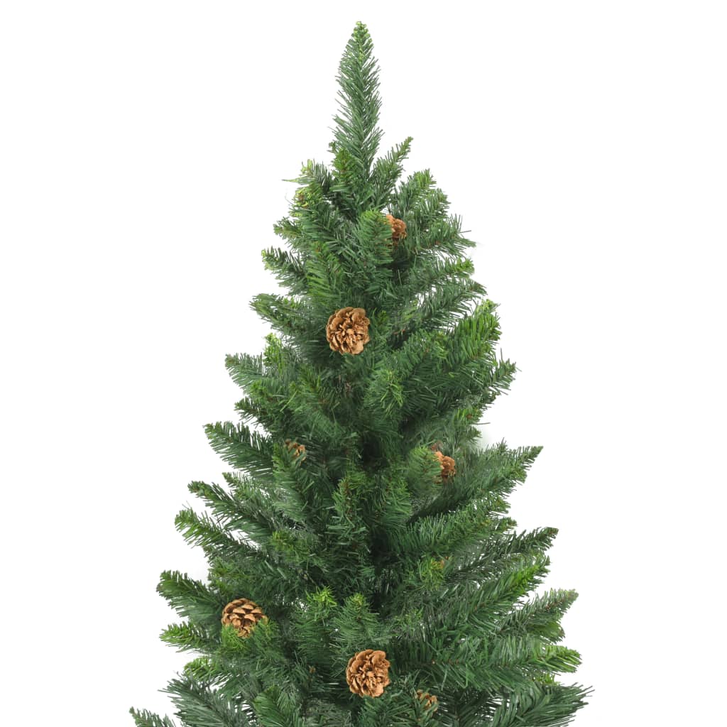 Vidaxl Kunstkerstboom con conos de pino 210 cm verde