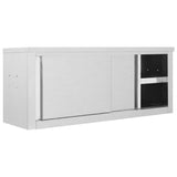 Vidaxl kitchen wall cupboard with sliding doors 120x40x50 cm stainless steel