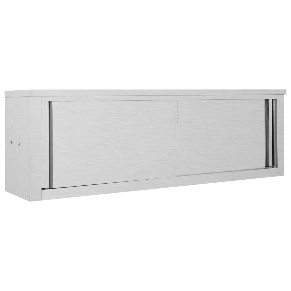 Vidaxl Kitchen Wall Armotboard avec portes coulissantes 150x40x50 cm en acier inoxydable