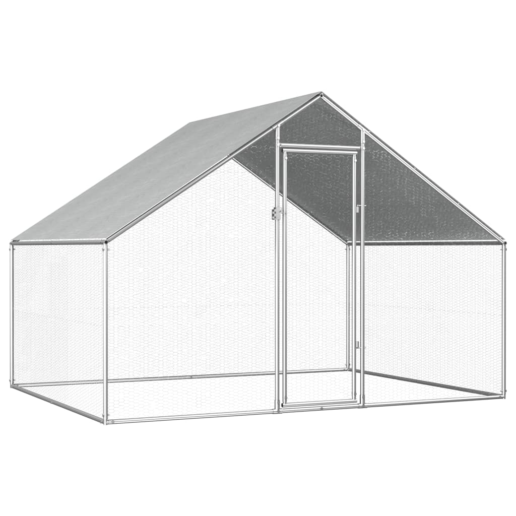 Vidaxl Chicken Coop 2.75x2x1.92 M Galvanized Steel