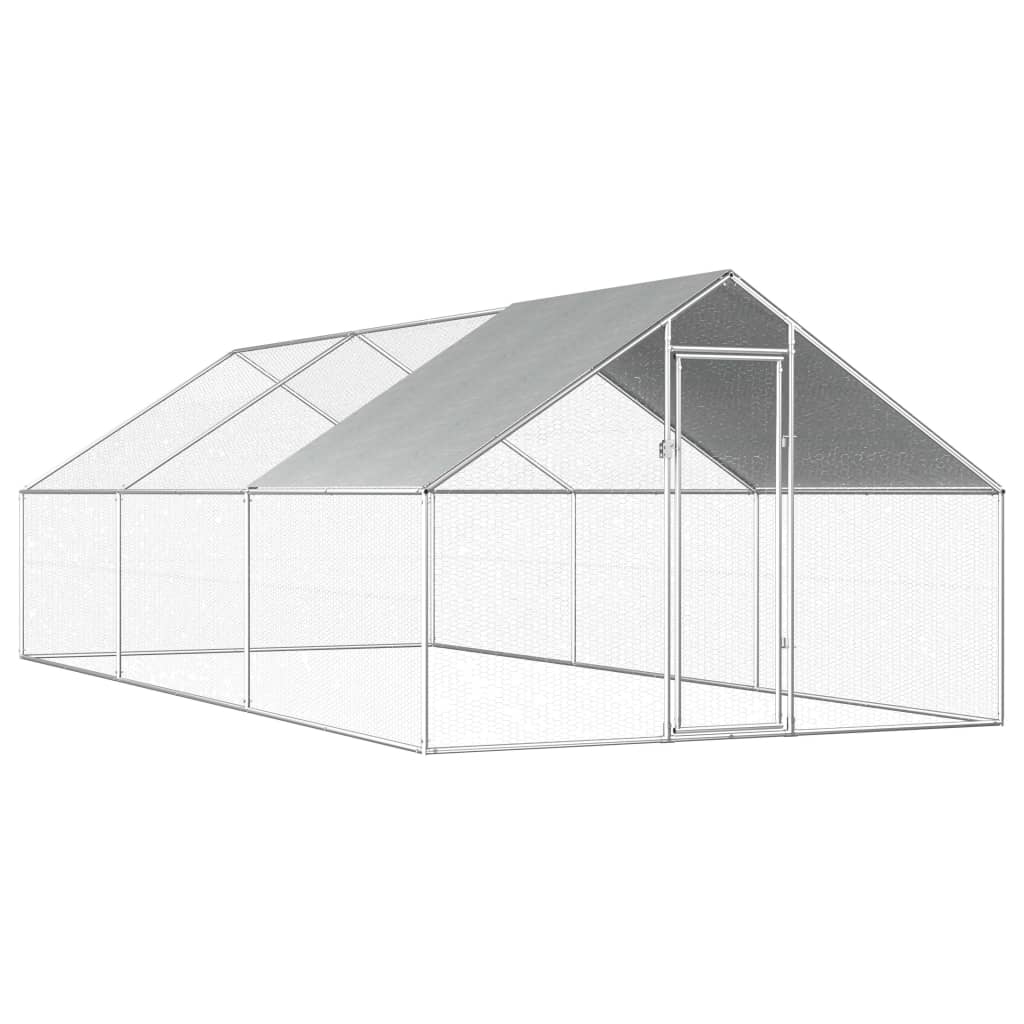 Vidaxl Chicken Coop 2.75x6x1.92 m Acciaio zincato