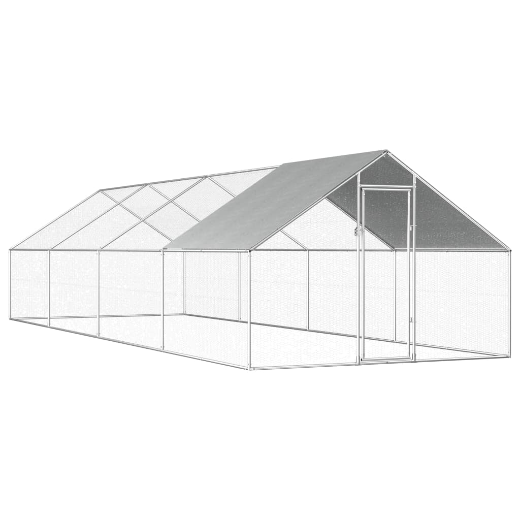 Vidaxl Chicken Coop 2.75x8x1,92 M verzinkte Stahl