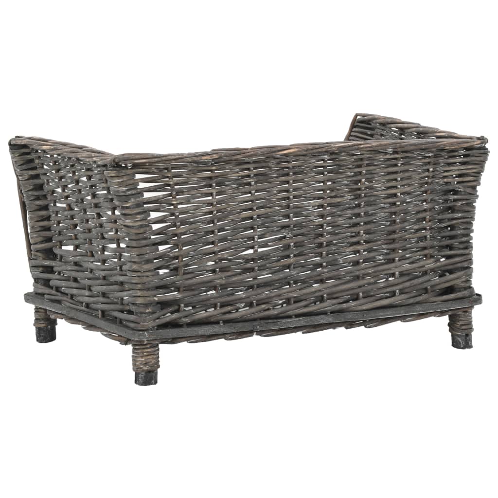 Panier de chien vidaxl avec oreiller 50x33x30 cm de saules naturels gris