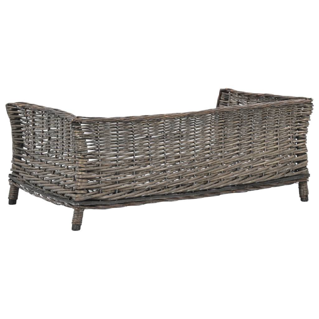 Panier de chien vidaxl avec coussin 90x54x35 cm de saules naturels gris