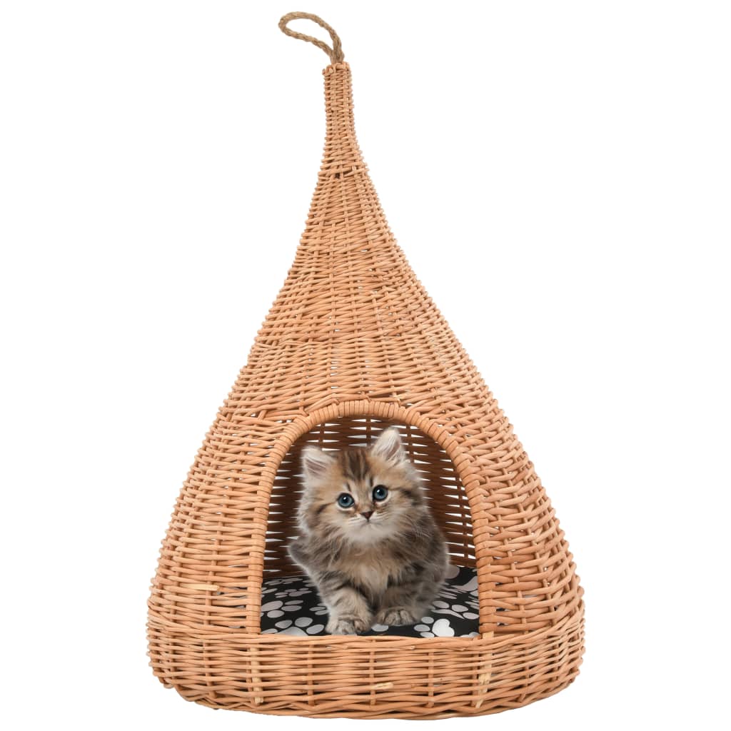 Vidaxl Kattenhuis med Pillow Tipi 40x60 cm naturliga pil