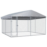 Vidaxl dog kennel for outside with roof 382x382x225 cm