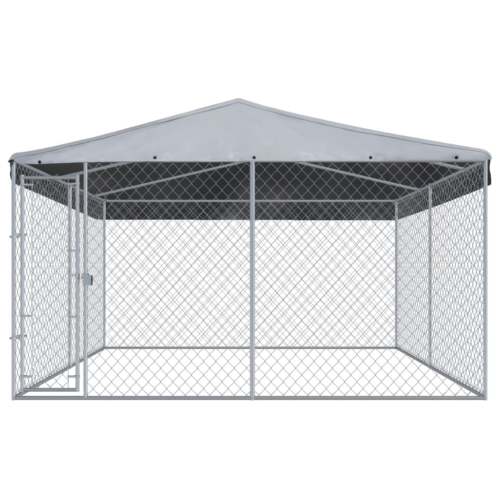 Vidaxl dog kennel for outside with roof 382x382x225 cm