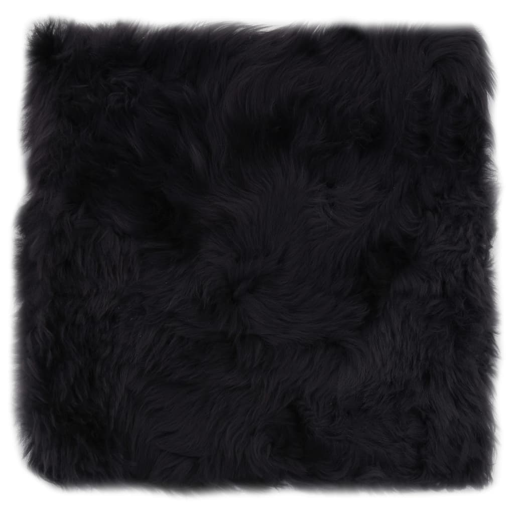 Vidaxl Stolkuddar 2 St 40x40 cm Real Sheepskin Dark Grey