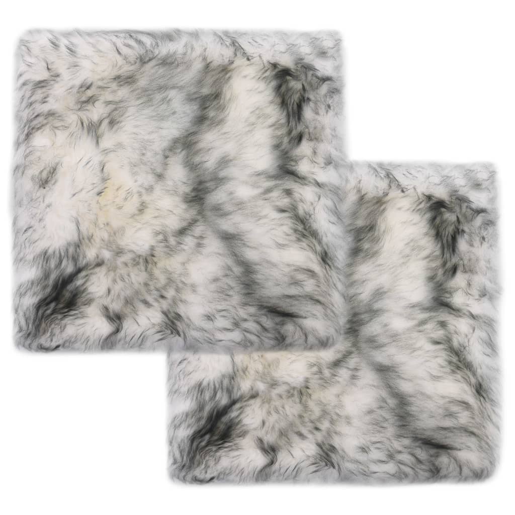 Coussins de chaise vidaxl 2 ST 40x40 cm en peau de mouton mixte gris foncé