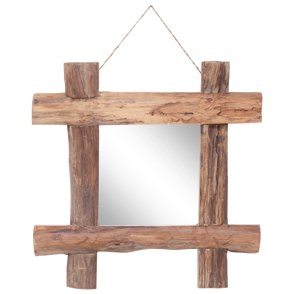 Vidaxl Miroir Blocs en bois 50x50 cm teck recyclé naturel