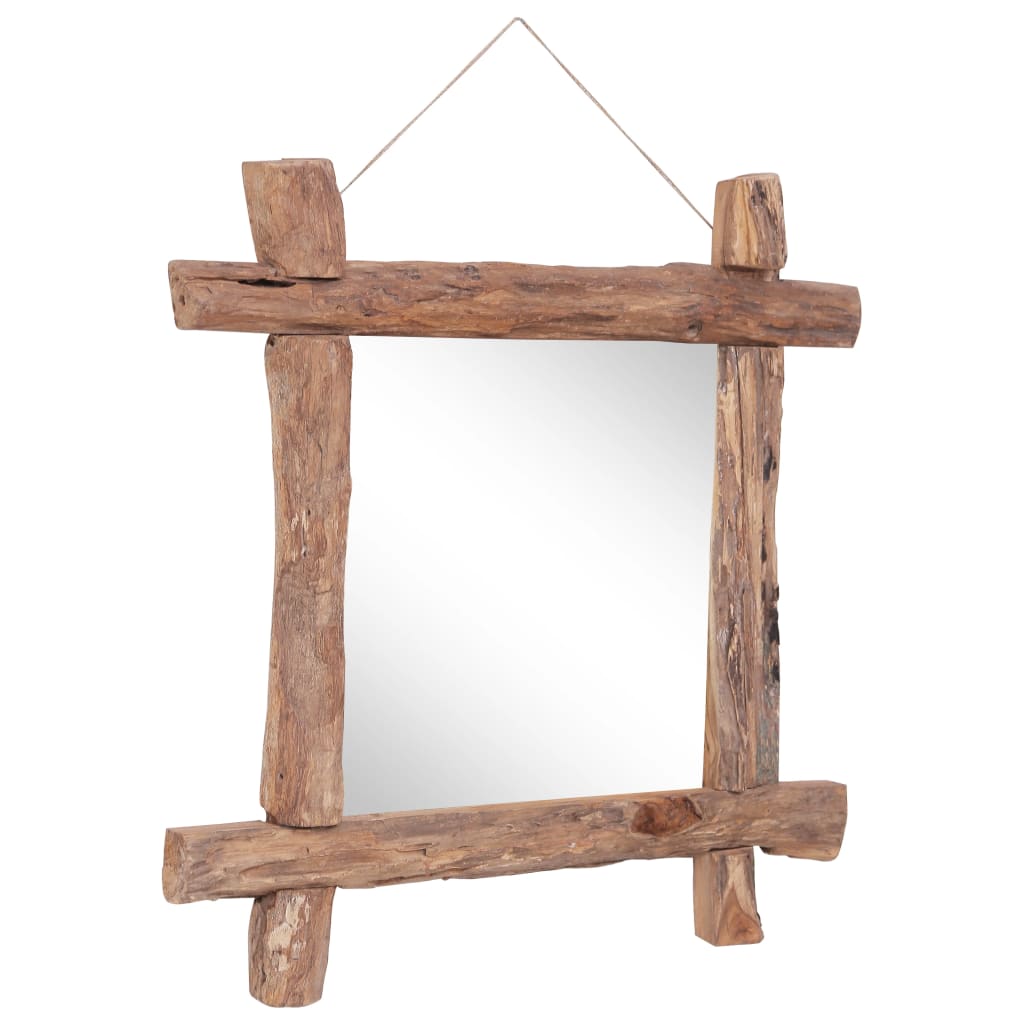 Vidaxl Mirror Wood Blocks70x70 cm recyklovaný teak přirozený