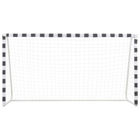 VidaXL Voetbaldoel 300x160x90 cm metaal zwart en wit