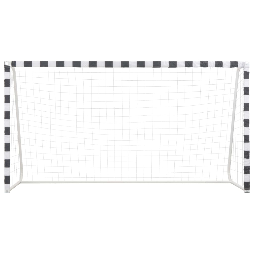 Vidaxl fotballmål 300x160x90 cm metall svart og hvitt