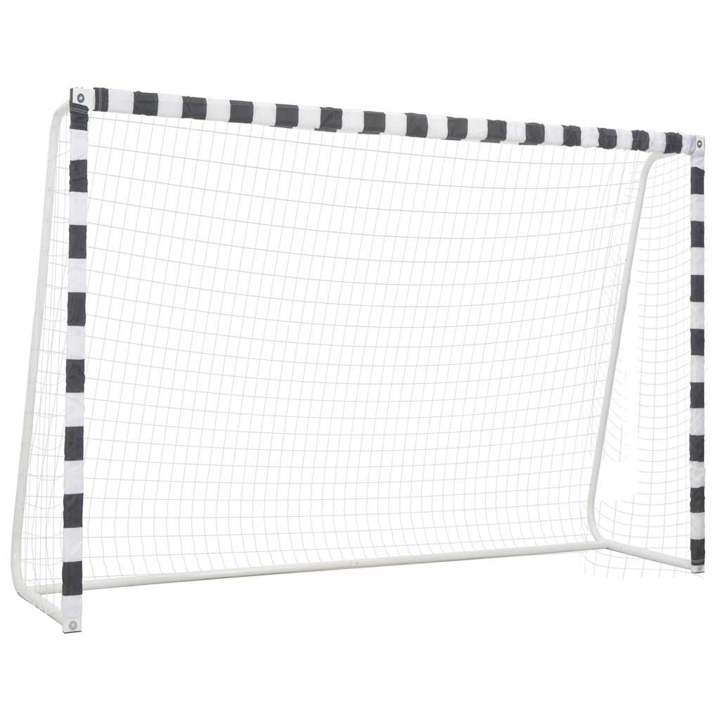 Vidaxl fotballmål 300x200x90 cm metall svart og hvitt