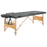 Vidaxl massage table with 2 zones 186x68 cm wooden frame anthracite