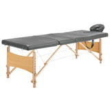 Table de massage Vidaxl avec 4 zones 186x68 cm Cadre en bois anthracite