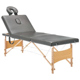 Vidaxl Massagebord med 4 zoner 186x68 cm träram Anthracite