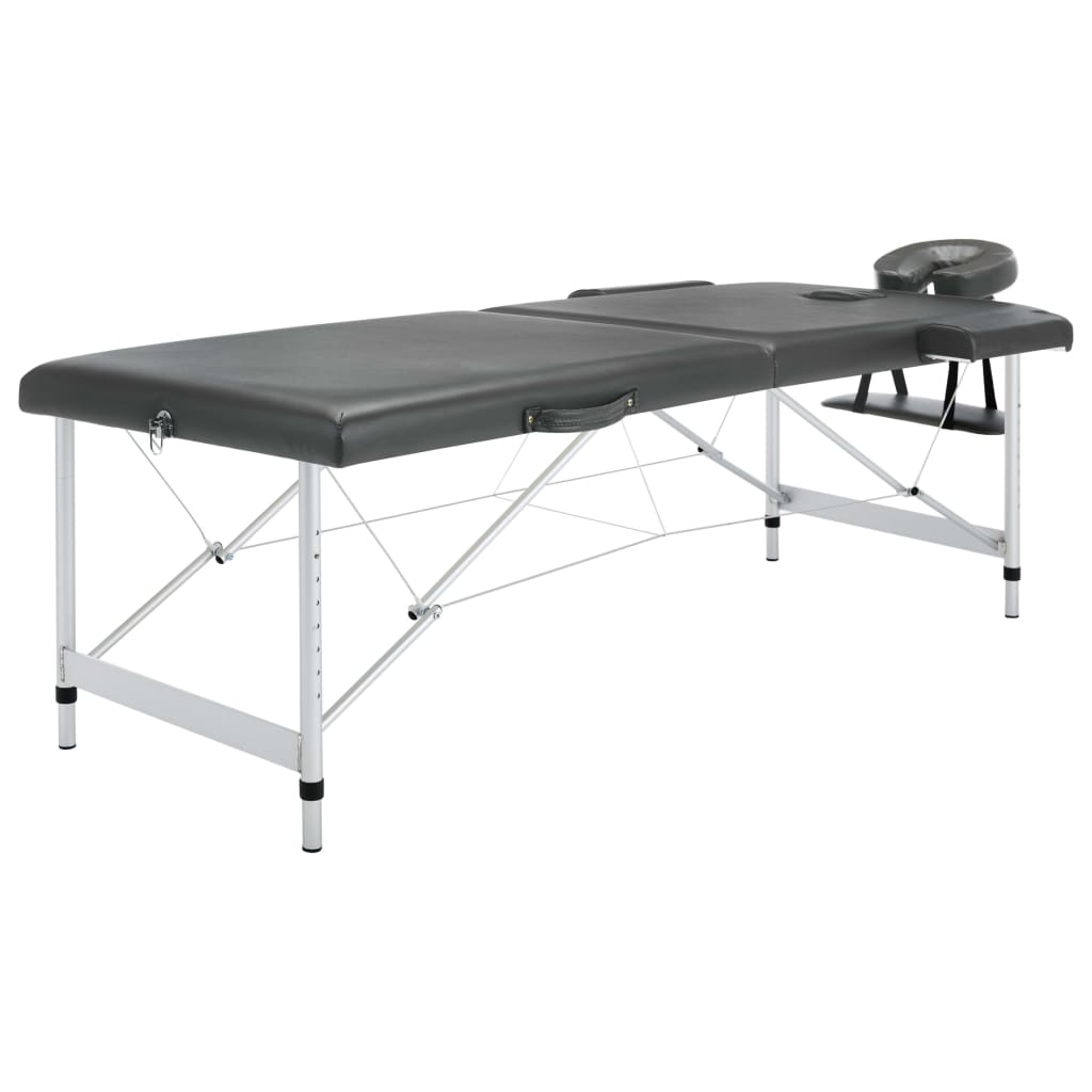 Vidaxl Massage Table mat 2 Zonen 186x68 cm Aluminiumhagracite