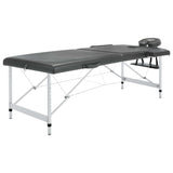 Vidaxl Massage Table s 2 zónami 186x68 cm hliníkový rám antracit