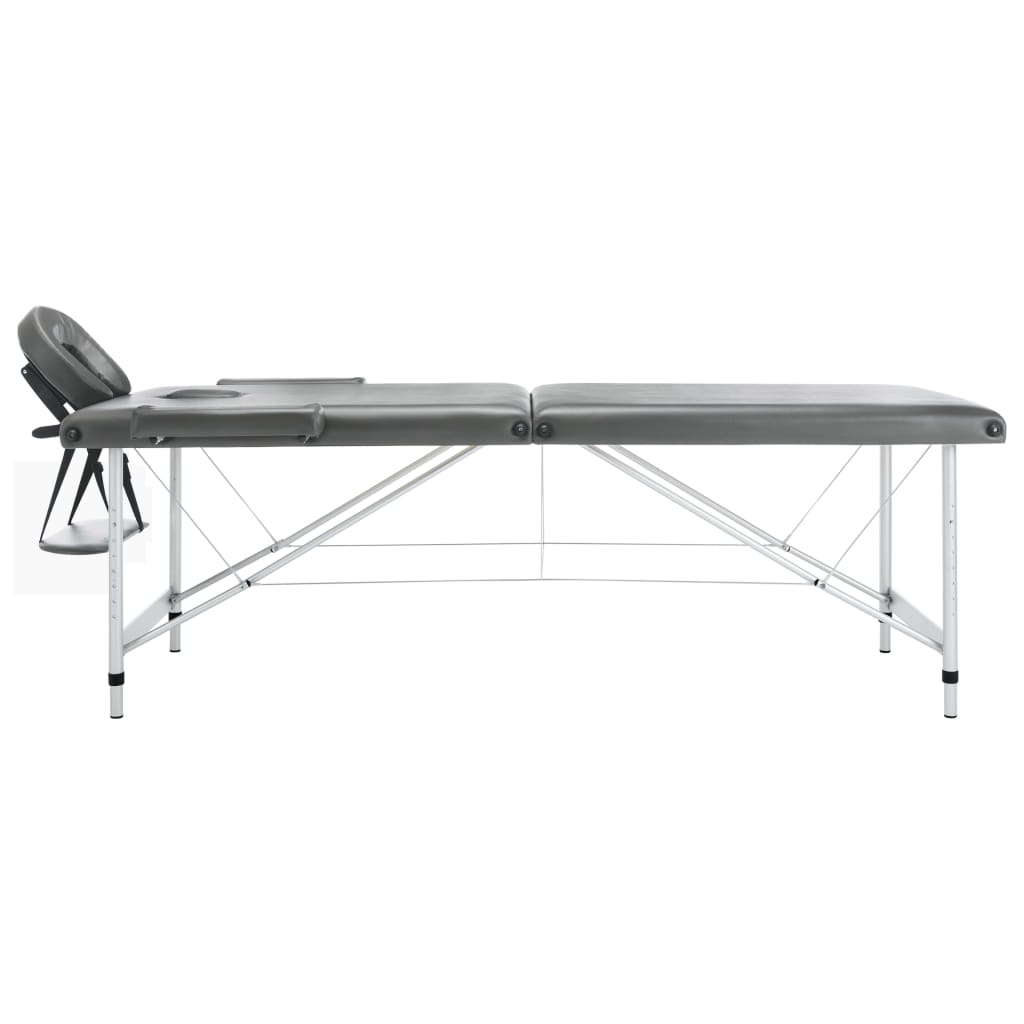 Vidaxl massage table with 2 zones 186x68 cm aluminum frame anthracite