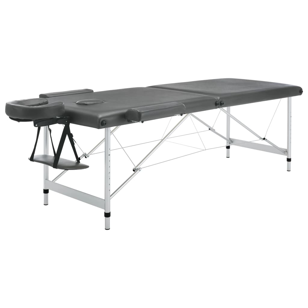 Vidaxl Massagebord med 2 zoner 186x68 cm aluminiumram Anthracite