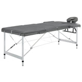 Vidaxl -Massage -Tabelle mit 3 Zonen 186x68 cm Aluminiumrahmen Anthrazit