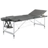 Vidaxl Massagebord med 3 zoner 186x68 cm aluminiumram Anthracite