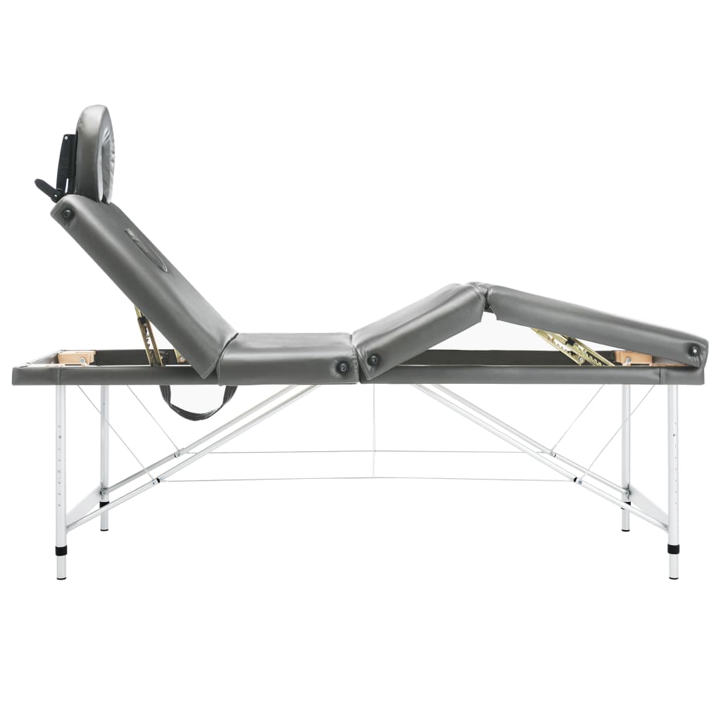 Vidaxl -Massage -Tabelle mit 4 Zonen 186x68 cm Aluminiumrahmen Anthrazit