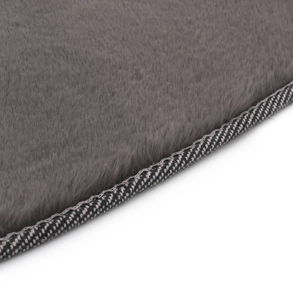 Alfombra Vidaxl 160 cm Fur de conejo artificial gris oscuro