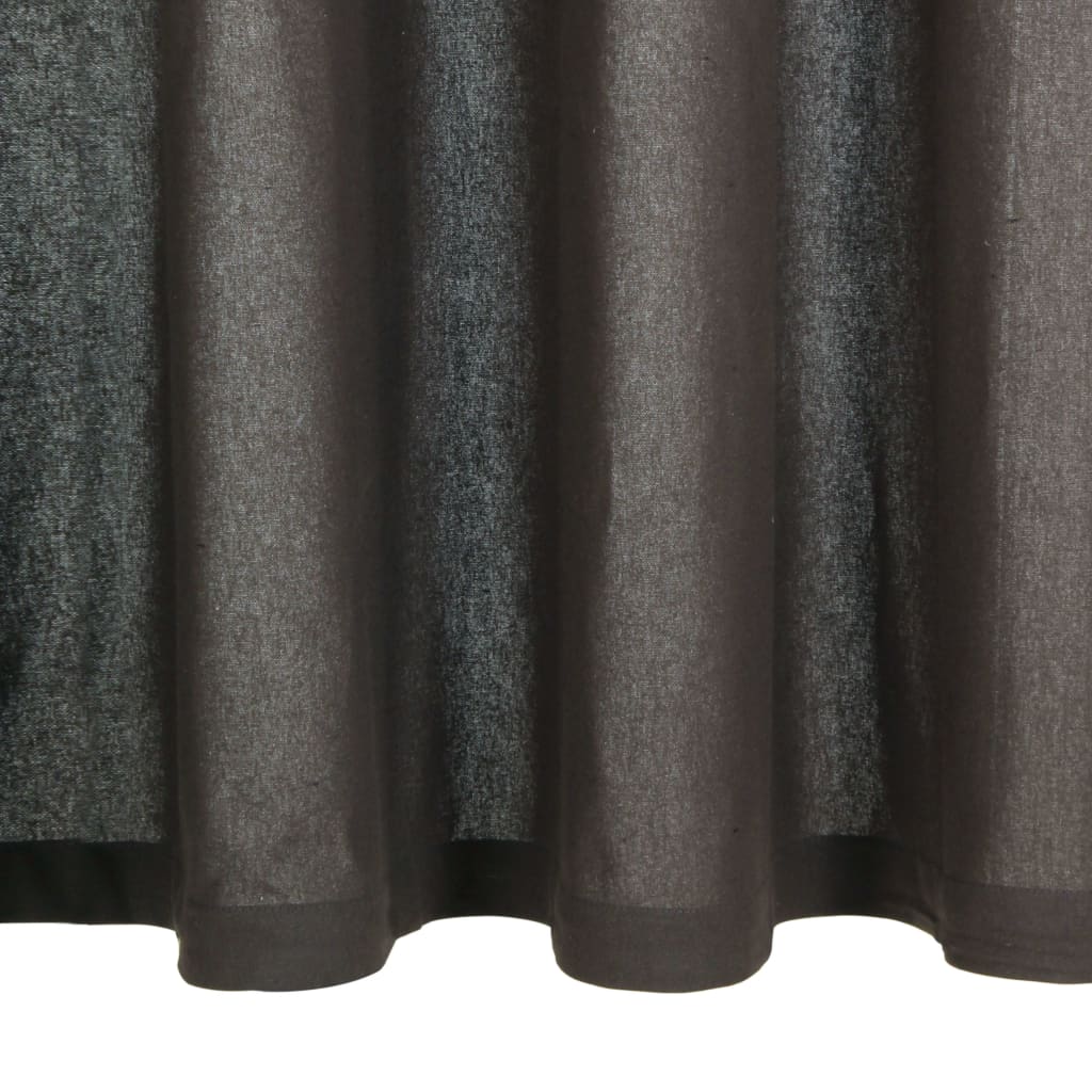 Vidaxl curtains with metal rings 2 pcs 140x245 cm cotton anthracite