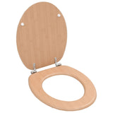 Vidaxl toilet seats 2 st with lids bamboo design MDF