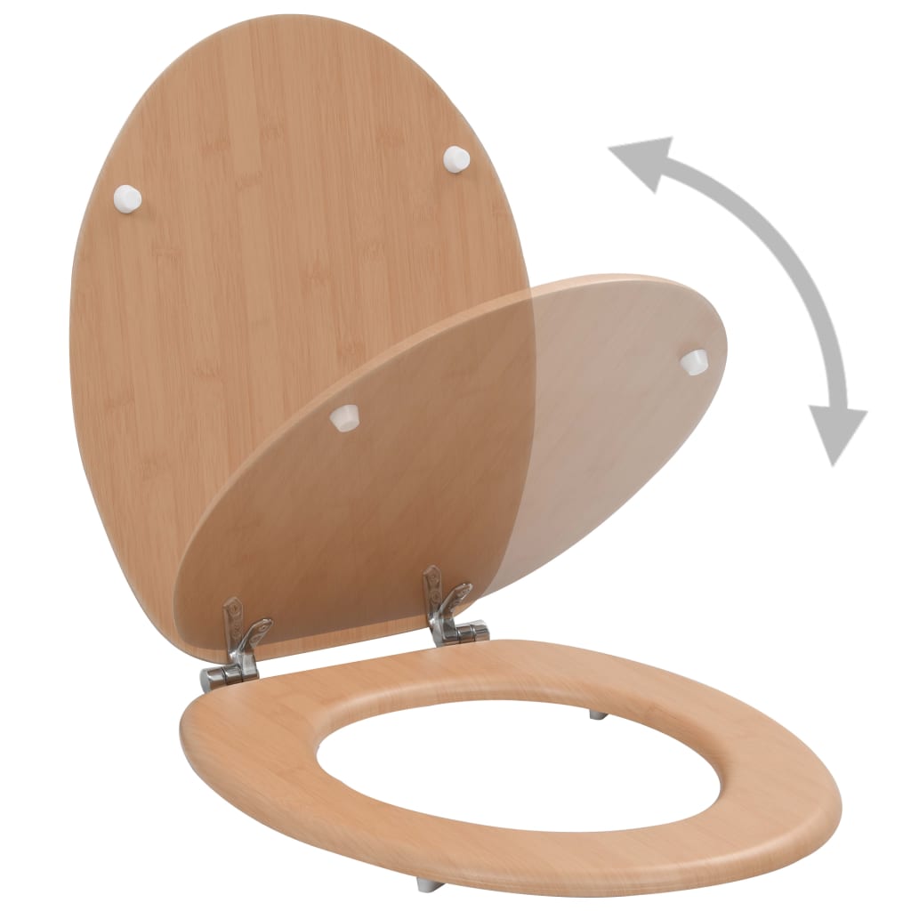 Vidaxl toilet seats 2 st with lids bamboo design MDF