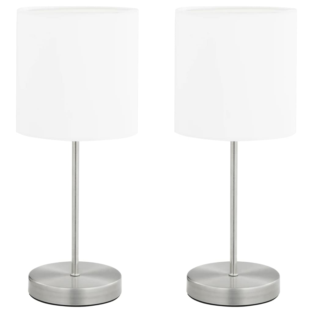 Vidaxl Table Lamps 2 Sts med en veiknapp E14 hvit