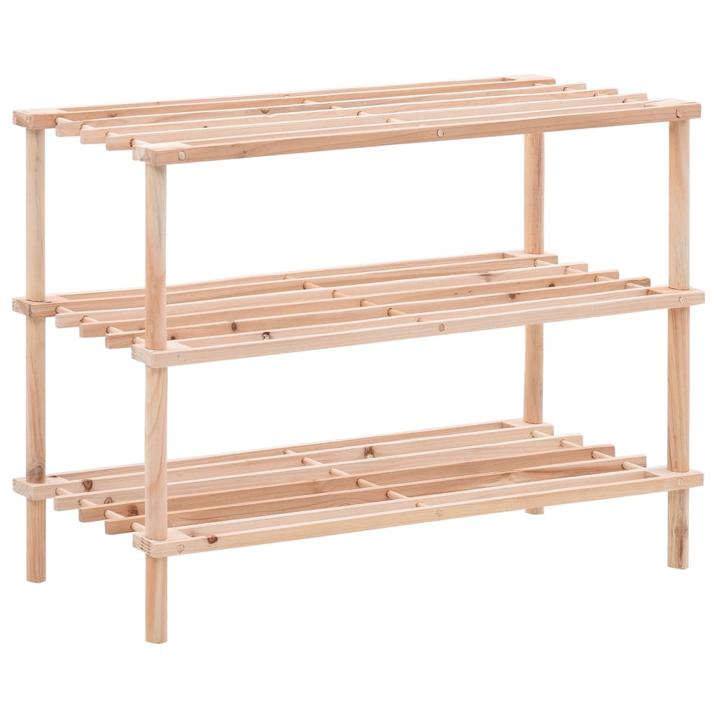 Vidaxl Shoe Rack Pinewood de 3 capas de 3 capas