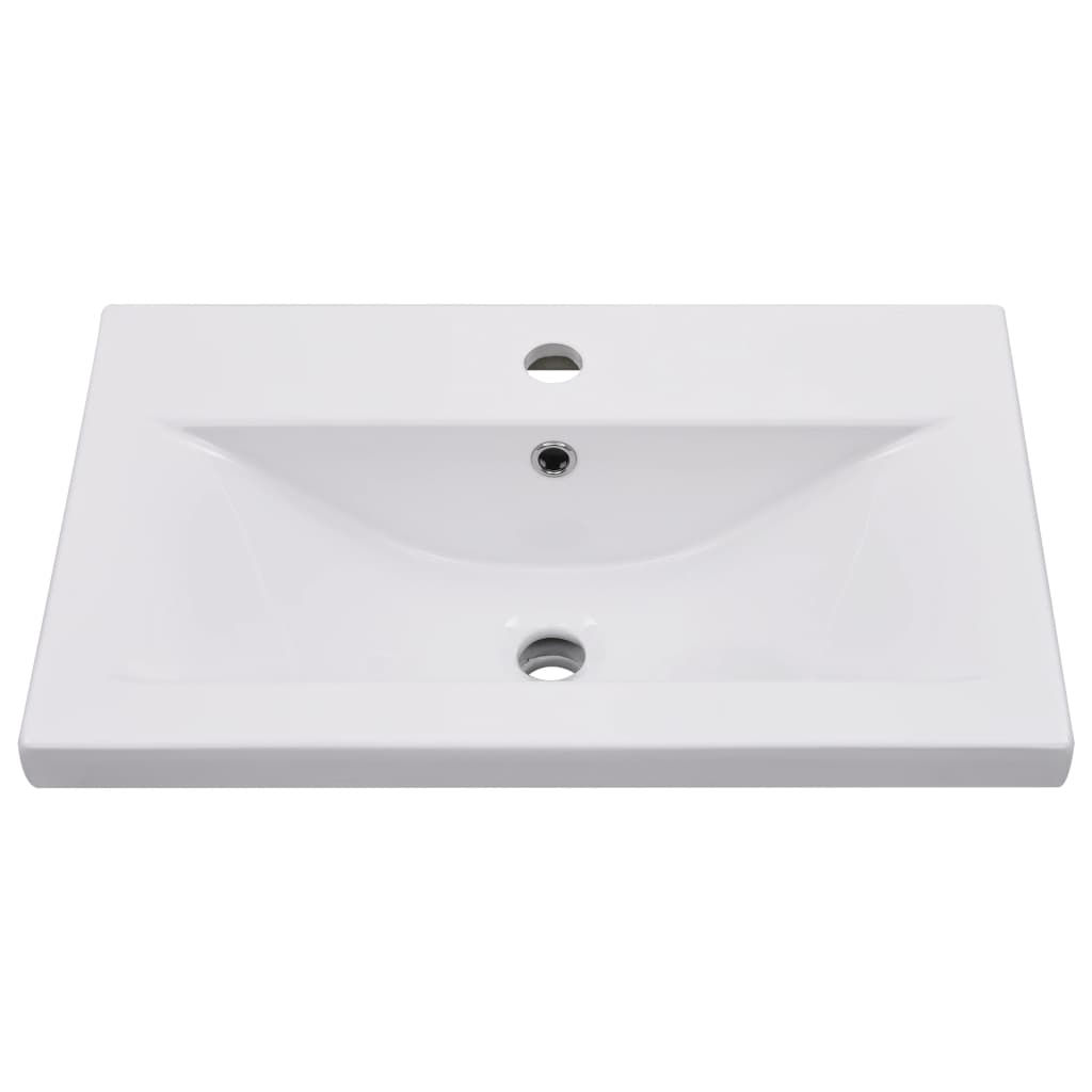 Vidaxl construida -en mesa de lavado 61x39.5x18.5 cm de cerámica blanca