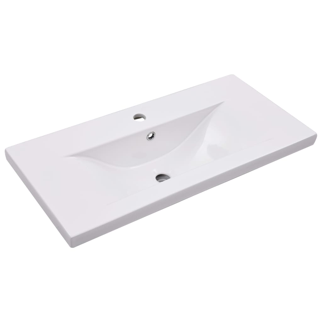 Vidaxl construida -en mesa de lavado 81x39.5x18.5 cm de cerámica blanca