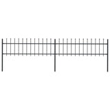 Vidaxl Garden Fence With Spears Top 3.4x0.6 M stål svart