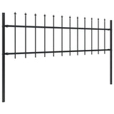 Vidaxl Garden Staket med Spears Top 5.1x0.6 M Steel Black