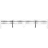 Vidaxl garden fence with spears top 6.8x0.6 m steel black