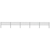 Vidaxl garden fence with spears top 8.5x0.6 m steel black